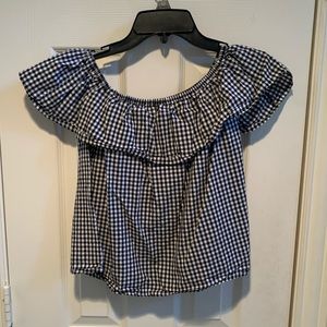 Gingham off shoulder blouse
